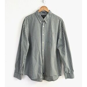 VTG Y2K Abercrombie & Fitch Men's XL Plaid Shirt Yellow Green Button Down Long